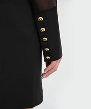 Load image into Gallery viewer, Detailed Black Silk Dress-Blazer
