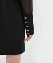 Load image into Gallery viewer, Detailed Black Silk Dress-Blazer
