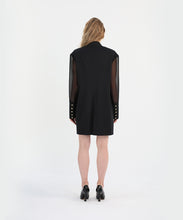 Load image into Gallery viewer, Detailed Black Silk Dress-Blazer

