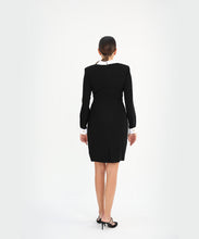 Load image into Gallery viewer, Contrast Collar and Cuff Pencil Dress
