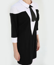 Load image into Gallery viewer, White Collar and Bow Detail Dress
